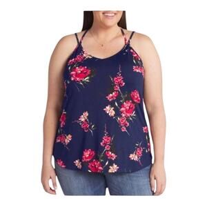 PaperMoon NWT Basima Back Detail Knit Top Beautiful Floral Tank Top Size 1X